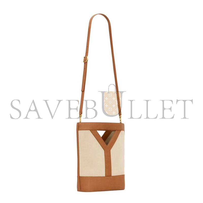 Y51 Y SMALL BUCKET BAG IN CANVAS AND LEATHER 808224FAC7T9856 (29.5*23*8.5cm)